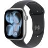 Apple Watch Series 11 space grey aluminium 46mm black sport band Size M/L
