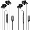 Hearprotek 2 paia di auricolari USB C, per dormire, con microfono, in silicone, isolamento acustico, auricolari di tipo C, per telefoni Android, ideali per dormire, rilassarsi, russare