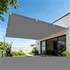 LIHUANE Tenda a Vela 150 x 200 cm Impermeabile Rettangolare Tenda da Sole con Occhielli e Corda per Auto, Piscina, Patio, Balcone, Piante, Pollaio, Allevamento Bestiame, Grigio Chiaro