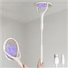 Jonuin Racchetta Zanzare Elettrica, Scacciamosche Elettrico con Testa Girevole e Manico Telescopico 43-70 cm, Trappola UV per Insetti, Mosche e Falene, Antizanzare Elettrico per Interni ed Esterni