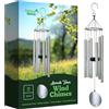 Nature's Melody Aureole Tunes - Campane a vento da esterno con 6 tubi sintonizzati su scala pentatonica Si, 100% alluminio antiruggine, finitura a polvere e gancio a S per appenderlo, regalo