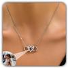 Generic Collana di proiezione di foto del cuore di infinito argento sterling 925 personalizzato collana di foto del pendente commemorativo per il suo anniversario di San Valentino fatto a mano
