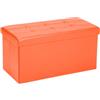COSYLAND Pouf Contenitore Pieghevole 110L - Panca Contenitore da Interno in PVC Impermeabile - Cassapanca Contenitore Multiuso, Puff Salvaspazio Robusto e Facile da Spostare - 76x38x38 cm (Arancione)