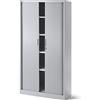 Jan Nowak Armadio per ufficio Archivio con Serrandina Metallo 4 Ripiani Verniciatura a Polvere Bloccabile 185 cm x 90 cm x 45 cm (Grigio)