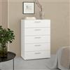 Dmora - Cassettiera Mavis, Settimino multiuso, Comò camera da letto, Mobile con cassetti, 70x40 h102 cm, Bianco