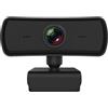 TICFOX Webcam per videoconferenze con videocamera HD 1080P Risoluzione 2K Messa a fuoco automatica Rotazione a 360° Compressione video H.264 con microfono USB Plug & Play per riunioni