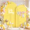 HB HBB MAGIC Set di 2 coperture per archi gialli per feste di compleanno, copertura per archi da 7,2 e 1,8 m, copertura elastica per archi nuziali, baby shower, compleanni, in spandex