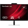 ViewSonic VG2741V-2K Monitor da 27 QHD con USB-C per videoconferenze e webcam certificata Windows Hello