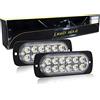 SKYWORLD 2pz Luci stroboscopiche a LED Bianco 12 LED 12V 24V Lampeggiante Luci stroboscopiche di emergenza Strobo Barra Luminosa per Moto Auto Camion Truck Trailer
