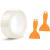 ywchoshe Pellicola Protettiva Trasparente 5cm x 10m - Adesiva per Auto | Pellicola per auto, bici e moto. Trasparente, adesiva e resistente. Con 2 spatole per facile applicazione!