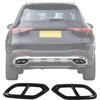 JONKOKO Cornice Scarico Auto Terminale Silenziatore Copertura Tubo di Scarico Per Mercedes Benz Classe GLC X254 2023-2024 Accessori Esterni Copertura Trim Tubo Terminale Silenziatore 2pcs (Nero)