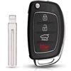 kuyuansu Ricambio Guscio Chiave Telecomando a 3 e 4 Tasti per Hyundai HB20 Santa FE IX35 IX45 Custodia per Chiave Auto (4B)