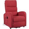 POLTRONE ITALIA Poltrona Relax Elettrica 4 ruote reclinazione poltrona per anziani soggiorno elevabile Detraibile 19% microfibra Rosso