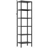Brigros - Libreria Scaffale Metallico Fly 6 Ripiani 35x28x150 cm In Acciaio Laminato A Freddo, Verniciatura Epossidica Nera, Scaffale Salvaspazio Per Casa E Ufficio