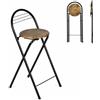 Liink1Ga 4 Sgabello Bar Alto Pieghevole Schienale, Marrone&Nero Alt. Sed. 61CM
