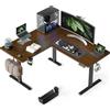 WALKINGDESK Scrivania Regolabile in Altezza, 135 x 115 cm Tavolo Regolabile a L, Bureau per computer con memory di 4 Altezze, Desk da Ufficio e Casa, Noce nero