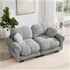 NuvlaGu Divano in ciniglia a 2 posti, divano modulare con design trapuntato, cuscino da seduta spesso, schienale ergonomico, divano imbottito morbido, divano modular flessibile per soggiorno, facile