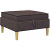 vidaXL Pouf con Storage Marrone Scuro Tessuto