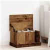 Augerlite Cassapanca effetto legno anticato, 30 x 50 x 28 cm, con coperchio, per soggiorno, camera da letto, corridoio, con spazio per cuscini, coperte, vestiti e giocattoli