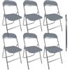 MA MAISON Set 6 Sedie Pieghevoli Imbottite - Seduta Comoda, Portatile, Struttura in Metallo, Slim, Salvaspazio, Resistenti, per Casa, Campeggio, Ufficio - da Interno, Esterno (Grigio, Golf)