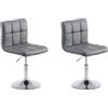 CLP Set 2 Sedie Lounge Design Palma V2 I Coppia Sedie Sgabello Girevoli E Imbottite In Similpelle Colore:grigio