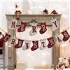 LessMo Buon Natale Bandierine, Stendardo Natalizio a Forma di Calzino in Tela Scozzese Decorazione per Caminetto Wall Tree, Ideale per la Decorazione Domestica di Natale