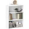 HOMCOM Libreria 3 ripiani 2 mensole regolabili 60x24x80 cm Bianco