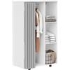 HOMCOM Stand Appendiabiti con 4 Ruote Asta per Vestiti 80x40x128cm Bianco