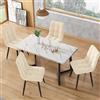 KUAKE Tavolo da pranzo 117x68cm con set di 4 sedie, Tavolo da pranzo rettangolare moderno per cucina, Gambe del tavolo nere (sedia da pranzo beige)