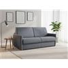 Mondo Sofa Group Divano Letto 3 Posti a Ribalta BALI Struttura in Metallo e Legno Imbottitura in Gomma di Poliuretano Rivestimento in Tessuto Rete Elettrosaldata ad Apertura Rapida Colore: Dark grey