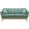 CONCEPT USINE Divano scandinavo Höga | verde acqua | 3 posti + 2 cuscini | Divano moderno design dritto in tessuto con braccioli, cuscini supplementari, schienale, seduta sfoderabile, larghezza 190 cm