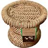 About Home Poggiapiedi artigianale in bambù: pouf in rattan e canna - aggiunta elegante e sostenibile all'arredamento del tuo salotto. Perfetto per case eco-consapevoli