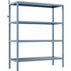 Brigros - Libreria Scaffale Metallico Fly 4 Ripiani 75x28x90 cm In Acciaio Laminato A Freddo, Verniciatura Epossidica Ceruleo, Scaffale Multiuso Per Casa, Ufficio, Garage E Ripostiglio
