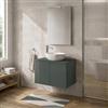Inbagno Mobile bagno sospeso 70 cm Verde con top per lavabo e due ante Linea Tierra