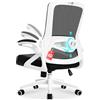 Milacyee Sedia da Ufficio Ergonomica, Sedia Smart Working con Supporto Lombare Regolabile 4D, Sedia Ufficio in Rete Traspirante con Braccioli Regolabili, Schienale Reclinabile 125°, Ruote Silenziose (Bianco)