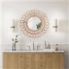 TTISJHK Specchio rotondo in rattan, 40 cm, realizzato a mano, con specchio in vetro da 20 cm, decorazione da parete boho per soggiorno, camera da letto, bagno, corridoio e casa colonica, decorazione