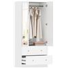 HOMCOM Armadio Moderno con Specchio 80x50x180cm Bianco