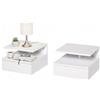 Baroni Home Set 2 Comodini Bianchi Sospesi da Parete con Cassetto e 2 Ripiani, Comodini Moderni Salvaspazio per Camera da Letto, MDF Resistente, Montaggio Facile, 32x35x23 cm