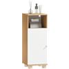 HOMCOM Mobiletto Bagno Salvaspazio con Armadietto a 2 Ripiani e Vano Aperto, 30x30x79.7 cm, Bianco e Legno | Aosom Italy