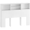 HOMCOM Testiera Letto con 4 Scomparti Aperti, 140 x 19 x 103,5 cm, Bianco | Aosom Italy