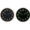 Lapiglo Orologio da parete rotondo luminoso da 30 cm, silenzioso, senza ticchettio, movimento al quarzo, si illumina al buio, ampio display, in vetro temperato, decorazione moderna per camera da letto