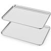 HKJ Chef Set di 2 teglie da forno HKJ Chef per biscotti, 2 pezzi in acciaio inox e teglie da forno per tostapane, dimensioni rettangolari 50 x 35 x 35 cm (lunghezza x larghezza x altezza), atossiche, sane e