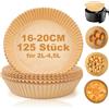 ctizne Carta da forno per friggitrice ad aria calda, 125 pezzi, 16-20 cm, carta da forno per friggitrice ad aria calda, accessori per Ninja/Philips/Cosori/Tefal 2-4,5 l