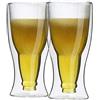 My Home Bicchieri da birra in borosilicato a doppia parete, 2 pezzi, 350 ml