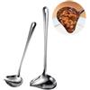 Jlnmmn 2 Pezzo Mestolino per Salse, Mestolo per Salsa con Beccuccio in Acciaio, Cucchiaio da Salsa Lara, Cucchiaio Sugo Manico Lungo, Set di Mestoli, per Salse, Sughi, Condimenti - Lavabili in lavastoviglie