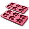 Coolinato - Stampi per pan di zenzero in silicone platinico resistente al calore fino a 230 °C - Set di 2 stampi per pan di zenzero rosso lavabile in lavastoviglie - Stampo in silicone per 2 x 6 pan