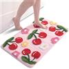 QJHOMO Tappeto da bagno rosa ciliegia, antiscivolo, lavabile, colorato, in morbida microfibra, assorbe il bagno, 45 x 65 cm