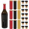 NQEUEPN 60pz Sigillatore per Vino per Bottiglie di Vino, Kit Sigillatore per Bottiglie di Vino con Pellicola Termoretraibile in PVC Tappi per Vino a Forma di T per Fare Cantine e Uso Domestico