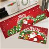 Hoimlm Set di 2 tappetini da cucina di Natale, tappeti natalizi lavabili antiscivolo per corridoio, soggiorno, cucina, Lavanderia (Natale Rosso D, 43x150 cm+43x75 cm)