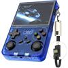 Generic R36xx - Console di gioco portatile retrò, schermo da 3,5, controller di gioco viola trasparente con WiFi, controlli stile arcade (blu trasparente)